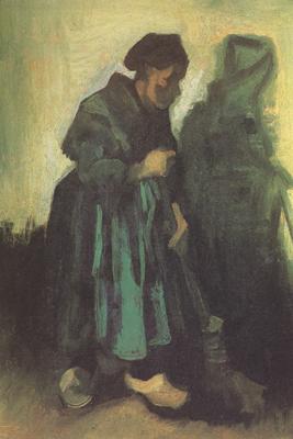 Vincent Van Gogh Peasant Woman Sweeping the Floor (nn04) oil painting image